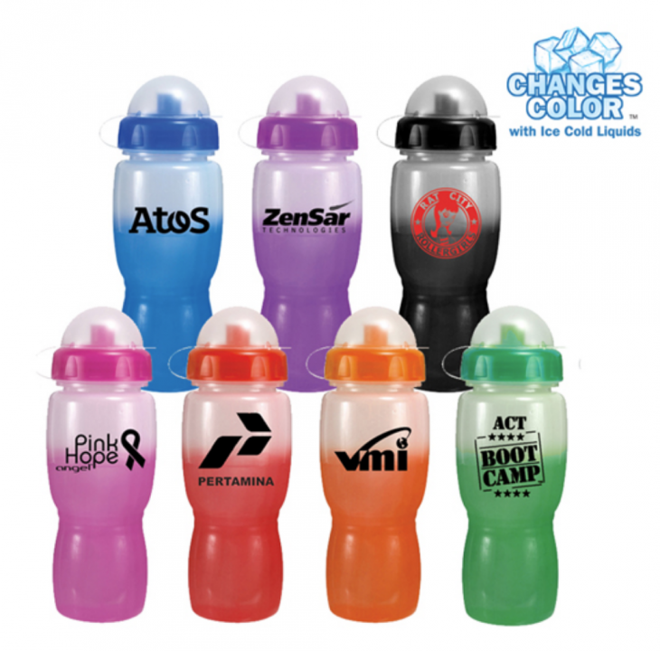 18 oz Color Changing Water Bottle with Dome Lid main image